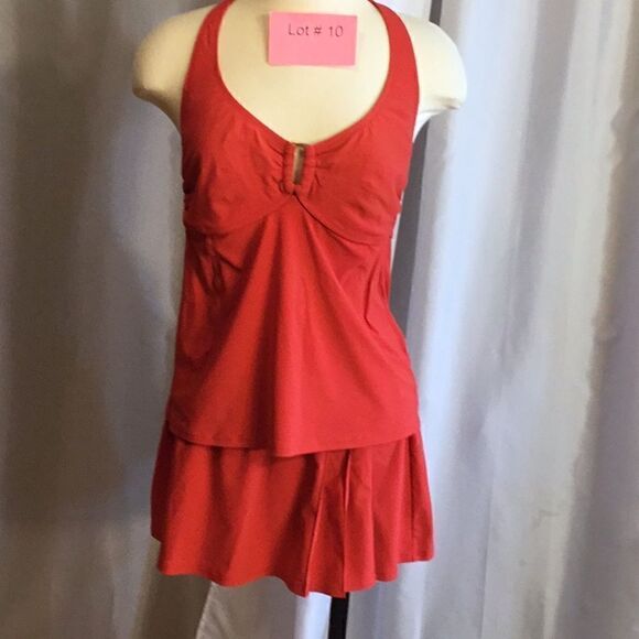 LANDS’ END swim suit with skirt type bottom - Picture 2 of 12